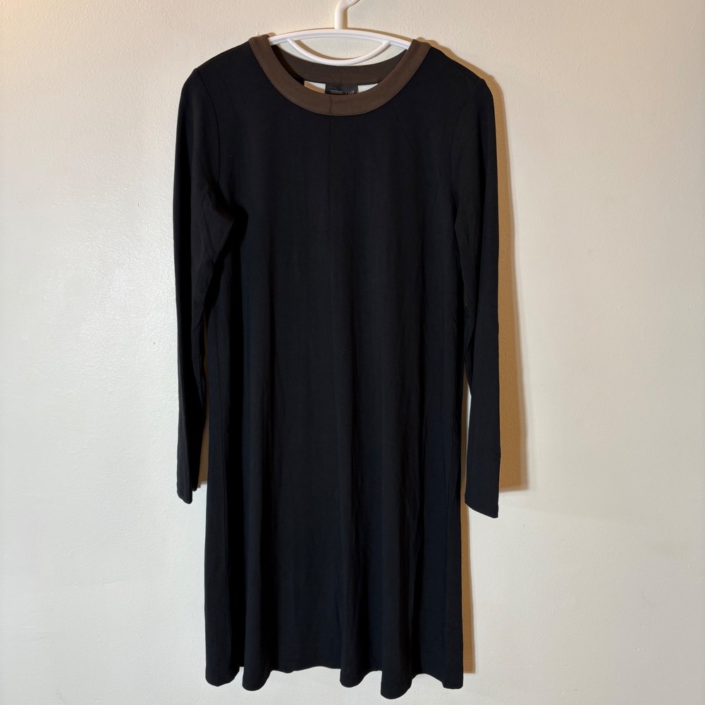 J. Jill Wearever Black Colorblock Back Stripe Shift Dress Size XS NWT